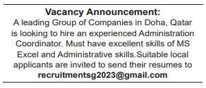 5 2 Gulf Times Classified Jobs - 21 Nov 2022