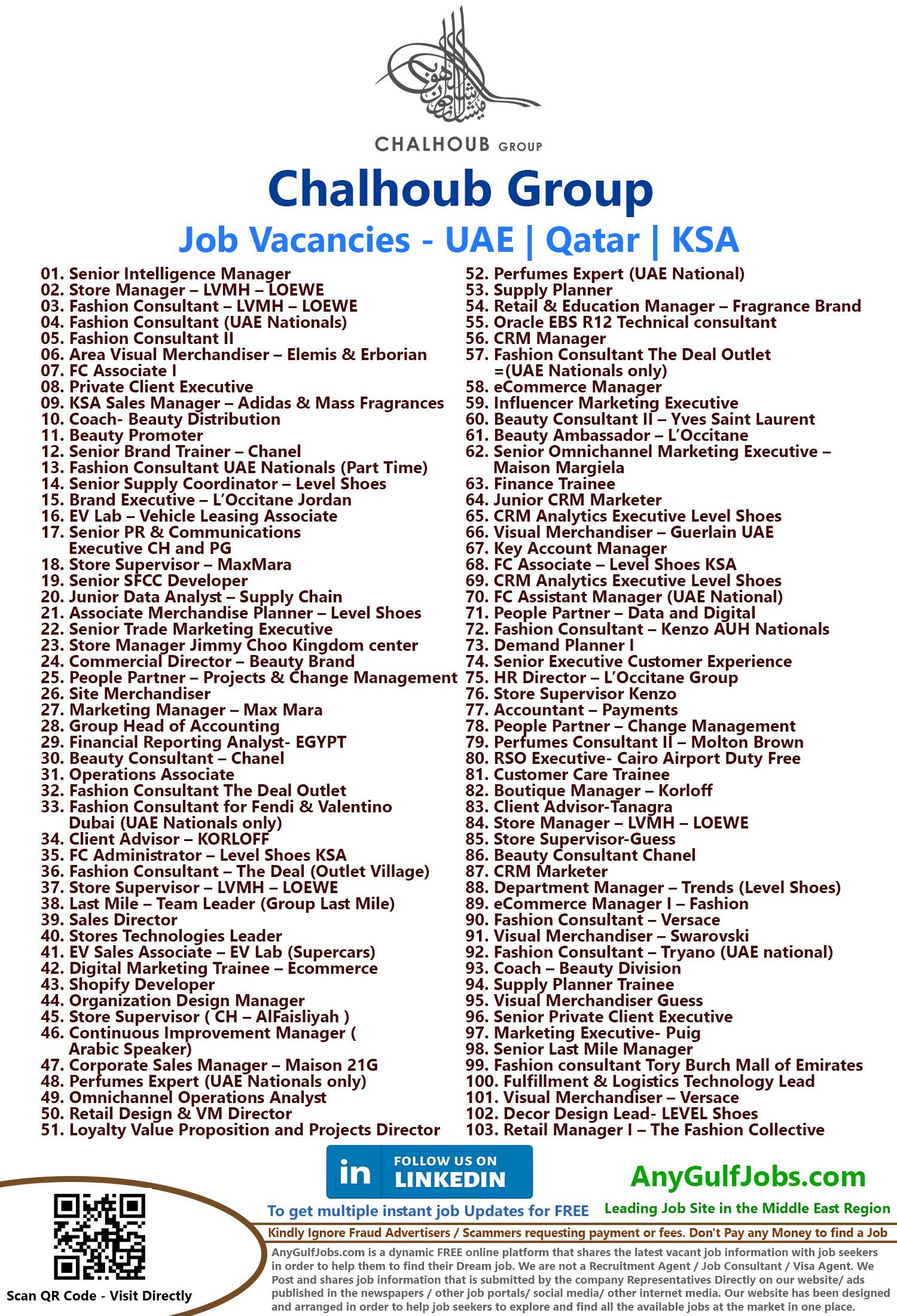 Chalhoub Group Job Vacancies - Dubai, UAE