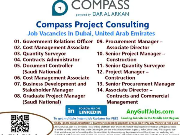 Compass Project Consulting Job Vacancies - Dubai, UAE