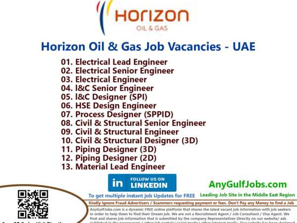 Horizon Oil & Gas Job Vacancies - UAE