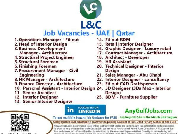 L&C Recruitment Multiple Job Vacancies