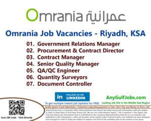 Omrania Job Vacancies - Riyadh, KSA