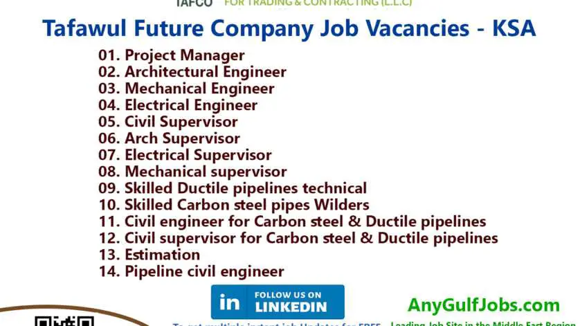 Tafawul Future Company Job Vacancies - KSA