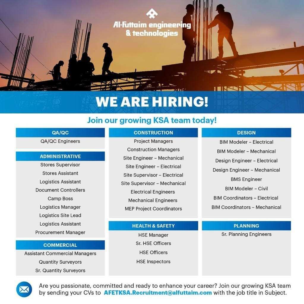 Multiple Al-Futtaim Engineering & Technologies Job VacanciesVacancies