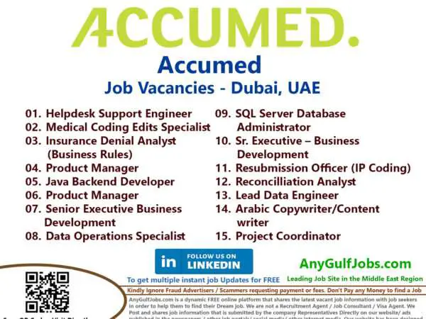 Accumed Job Vacancies - Dubai, UAE