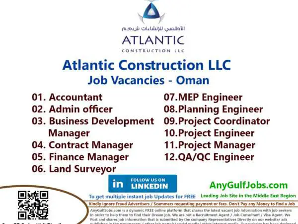 Atlantic Construction LLC Job Vacancies - Oman