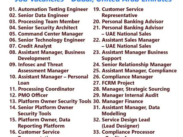 Emirates NBD Job Vacancies - Dubai, United Arab Emirates