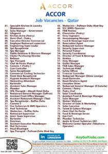List of ACCOR Vacancies - QATAR