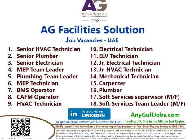 AG Facilities Solution Job Vacancies - UAE
