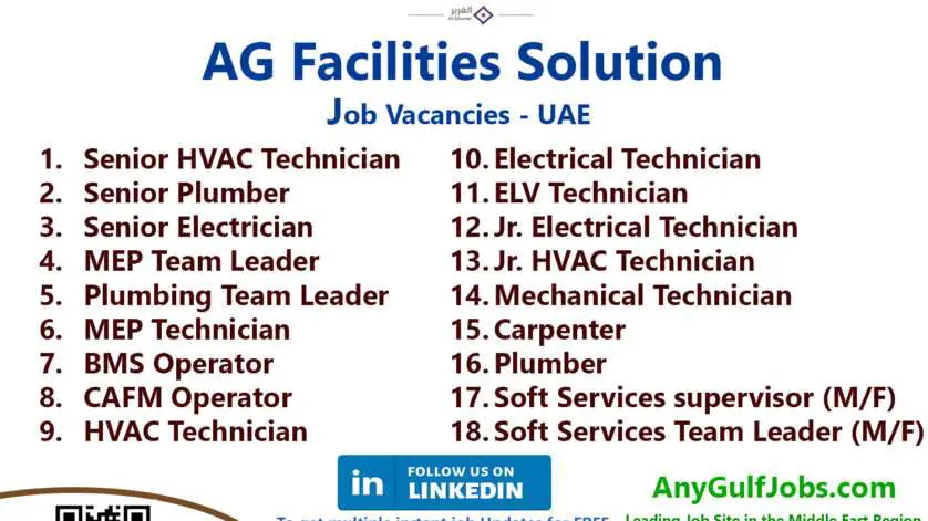 AG Facilities Solution Job Vacancies - UAE