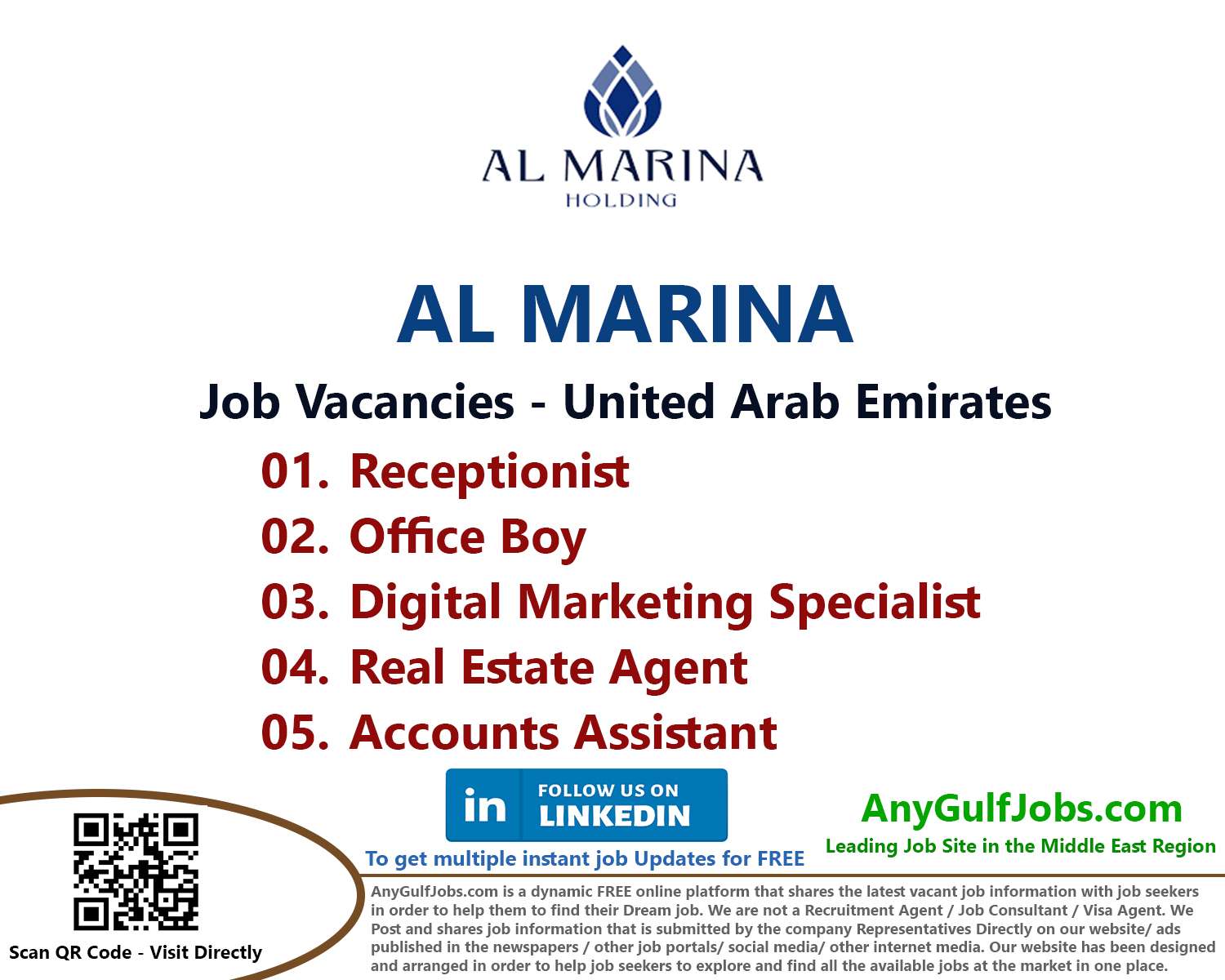 AL MARINA Job Vacancies - UAE