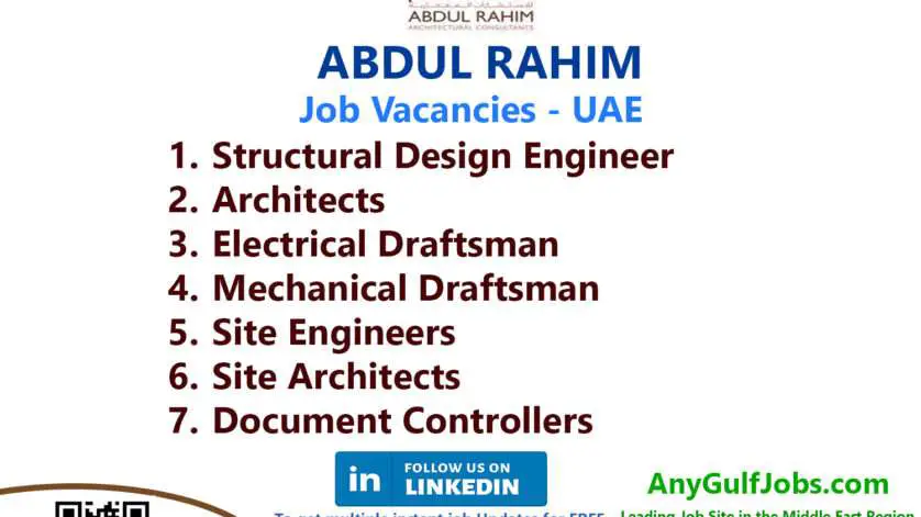 Abdul Rahim Job Vacancies - UAE