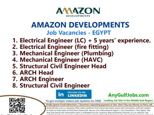 Amazon Developments Job Vacancies - EGYPT