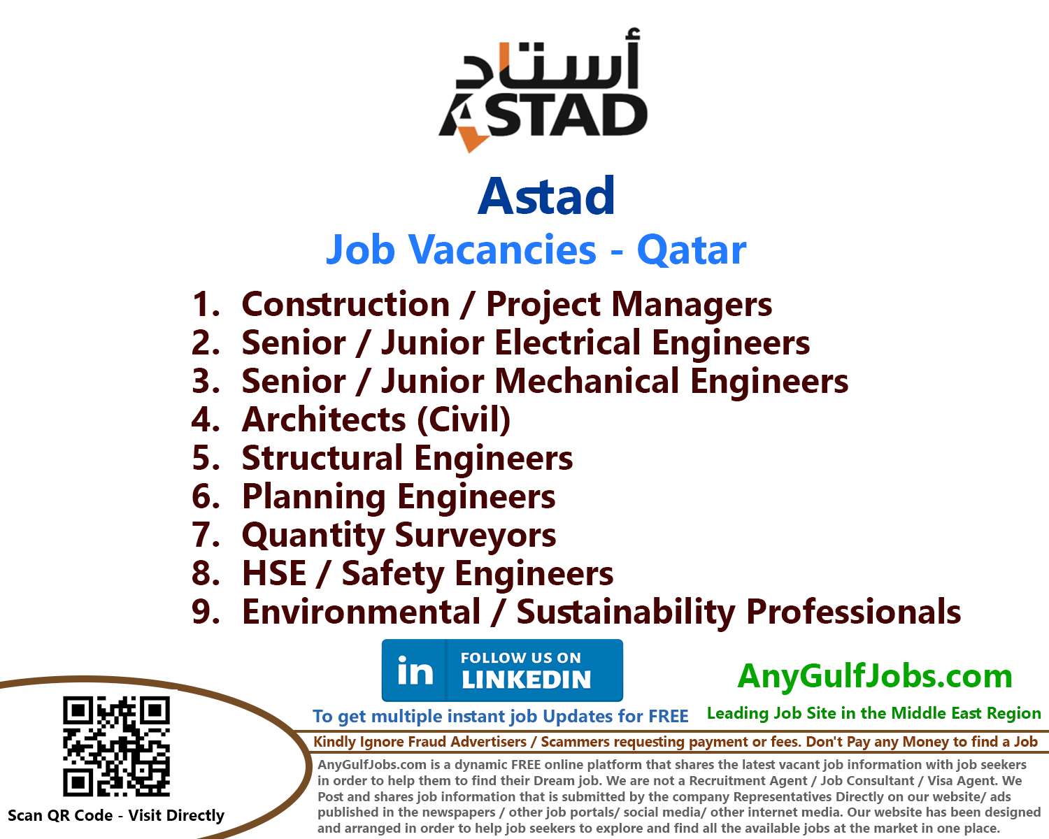 Astad Job Vacancies - QATAR