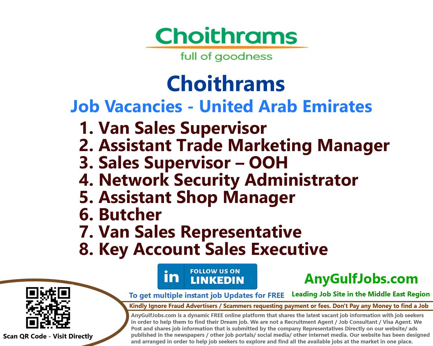 Choithrams Job Vacancies - United Arab Emirates