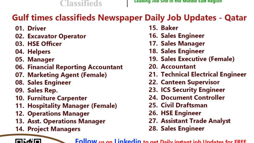 Gulf times classifieds Job Vacancies Qatar - 23 January 2023