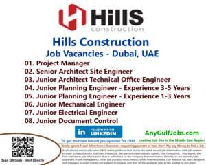 Hills Construction Job Vacancies - Dubai, UAE