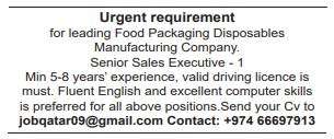 3 1 Gulf Times Classified Jobs - 27 Feb 2023