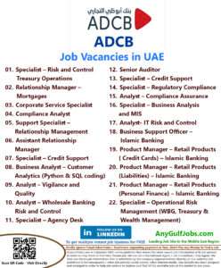 List of Abu Dhabi Commercial Bank (ADCB) Jobs - UAE 