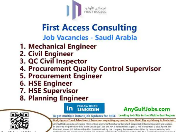 List of First Access Consulting Jobs - Saudi Arabia