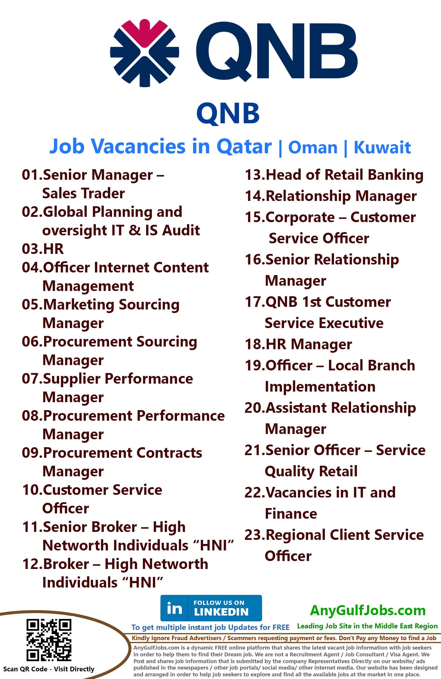 QNB Jobs |  Careers - Oman - Qatar -  Kuwait