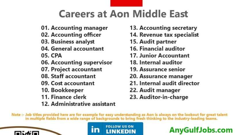 Aon Middle East Accounting / Finance Job Vacancies - Dubai, United Arab Emirates