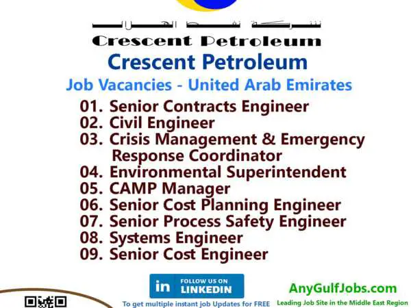 List of Crescent Petroleum Jobs - United Arab Emirates