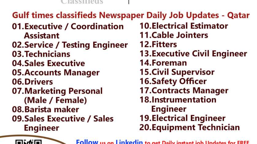 Gulf times classifieds Job Vacancies Qatar - 08 March 2023