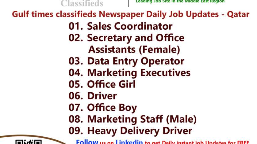 Gulf times classifieds Job Vacancies Qatar - 15 March 2023