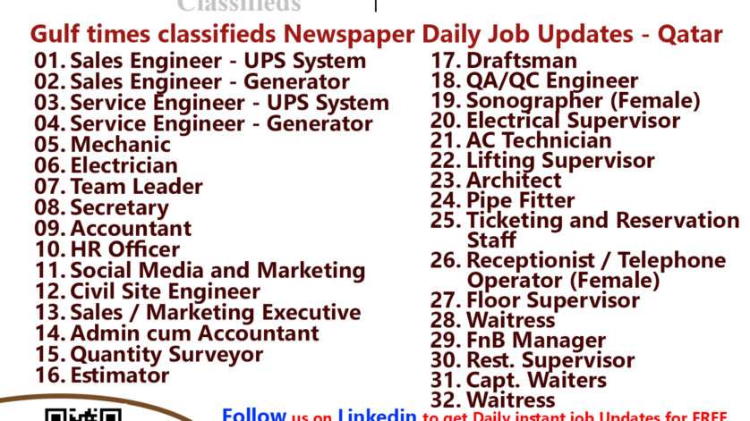 Gulf times classifieds Job Vacancies Qatar - 19 March 2023