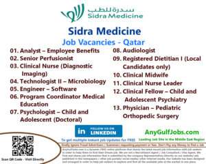 List of Sidra Medicine Jobs - Qatar