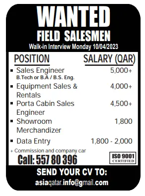 6 7 Gulf Times Classified Jobs - 10 April 2023
