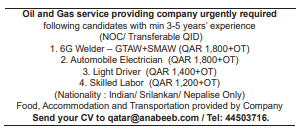 9 1 Gulf Times Classified Jobs - 03 April 2023