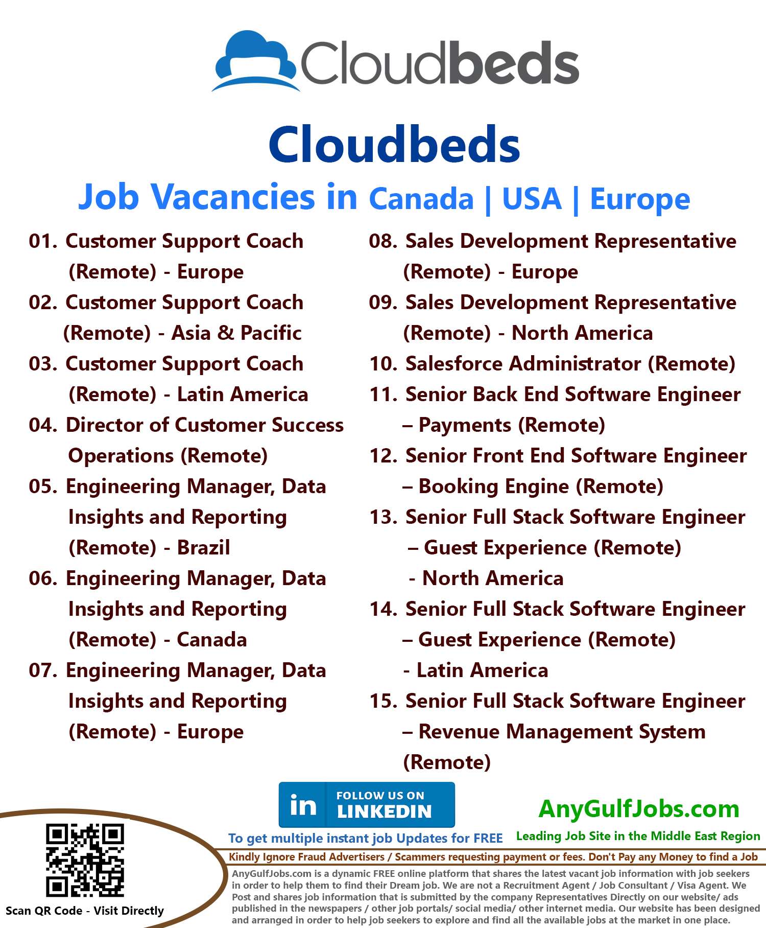 List of Cloudbeds Jobs