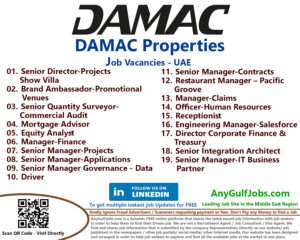 List of DAMAC Properties Jobs - UAE