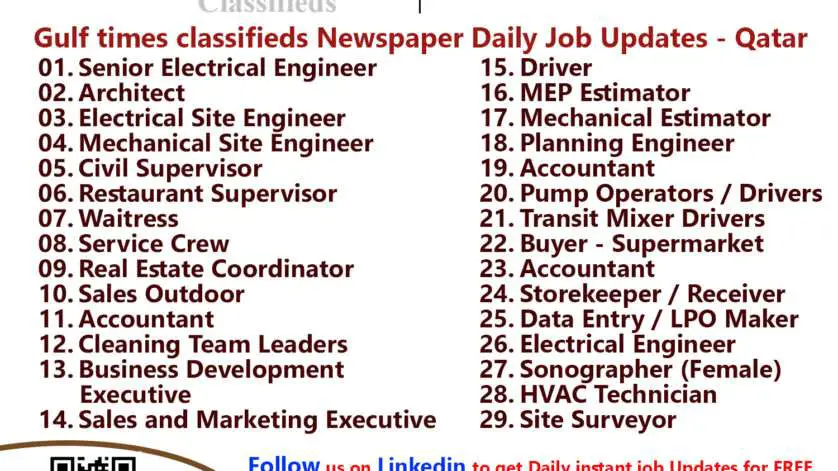 Gulf times classifieds Job Vacancies Qatar - 02 April 2023