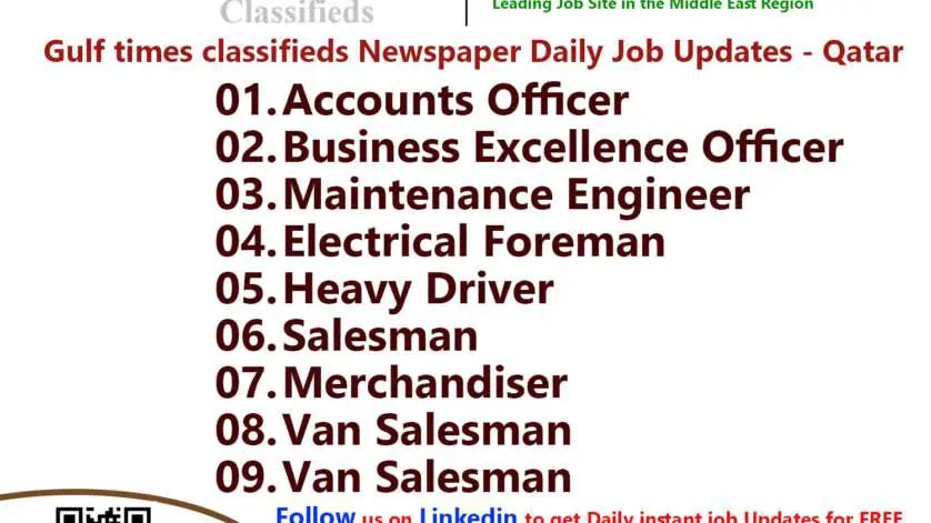 Gulf times classifieds Job Vacancies Qatar - 13 April 2023