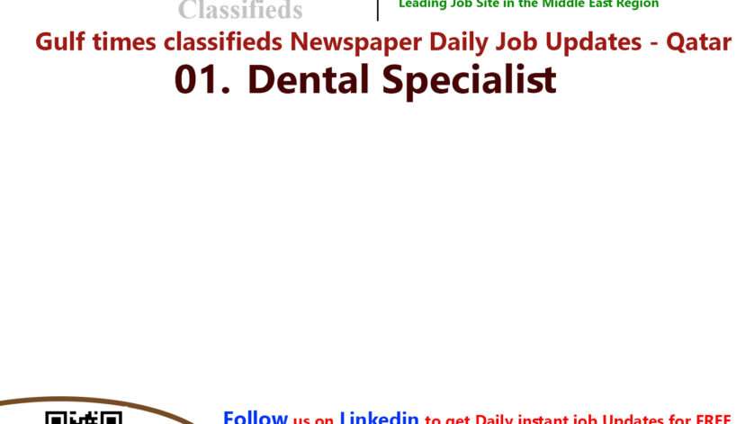 List of Gulf times classifieds Job Vacancies Qatar - 26 April 2023