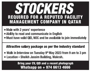 1 3 Gulf Times Classified Jobs - 07 May 2023
