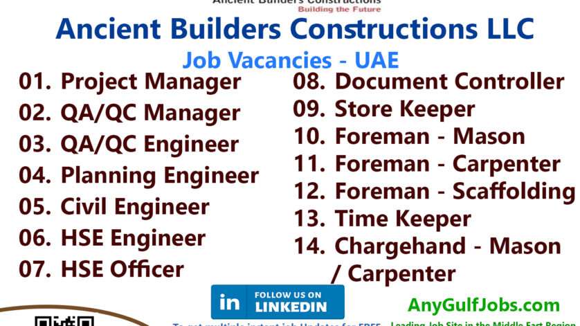 List of Ancient Builders Constructions LLC Jobs - UAE