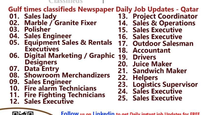 Gulf times classifieds Job Vacancies Qatar - 04 May 2023