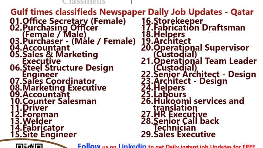 Gulf times classifieds Job Vacancies Qatar - 11 May 2023