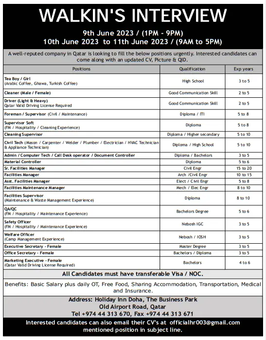1 4 e1686191481442 Gulf Times Classified Jobs - 08 June 2023