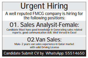 10 1 Gulf Times Classified Jobs - 11 June 2023