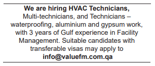 13 Gulf Times Classified Jobs - 04 June 2023