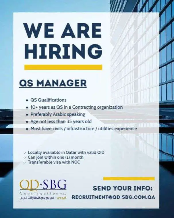 Job Vacancy - QS Manager - Doha, Qatar