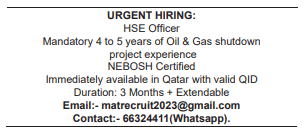 5 Gulf Times Classified Jobs - 01 June 2023