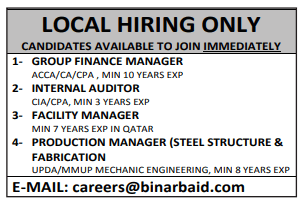 7 2 Gulf Times Classified Jobs - 08 June 2023