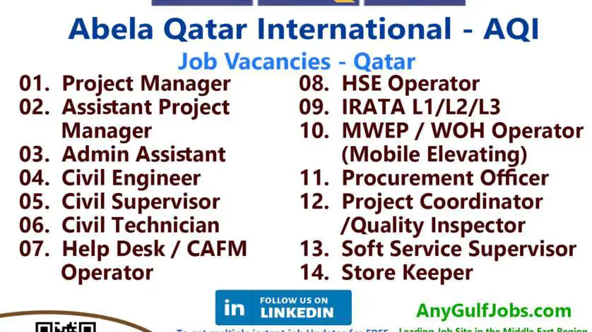 List of Abela Qatar International(AQI) Jobs - Qatar