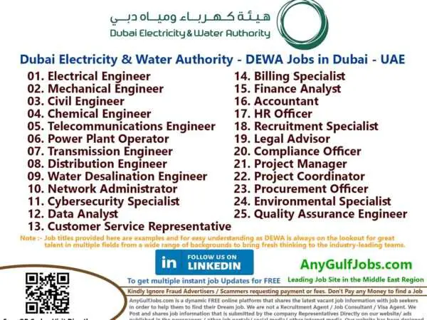Dubai Electricity & Water Authority – DEWA Jobs | Careers - Dubai - UAE